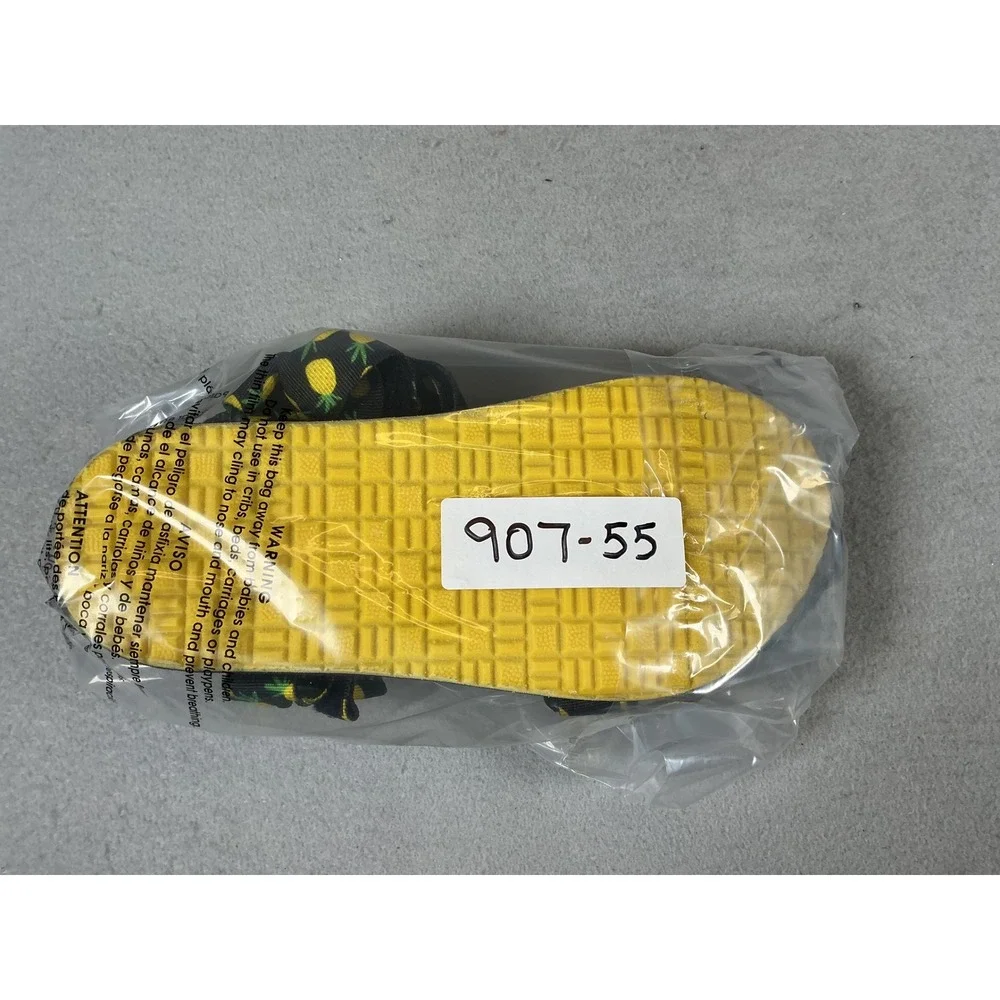 Wonder Nation Kids 1 Black Yellow Pineapple Sport Sandals New